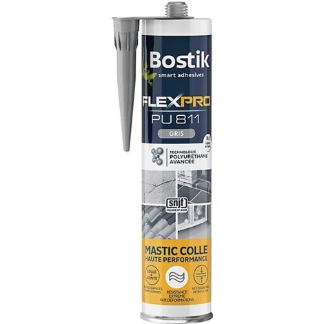 Bostik – Colle polyuréthane 300ml – Haute performance pour collages et joints – Résistante à l'eau et aux UV – Application intérieure et extérieure - pu811