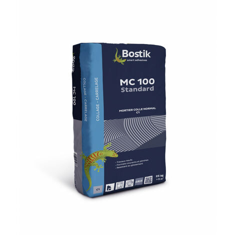 Bostik – Mortier-colle standard blanc 25 kg – Colle multi-usage pour carrelages et dalles – Adhérence optimale pour chantiers humides