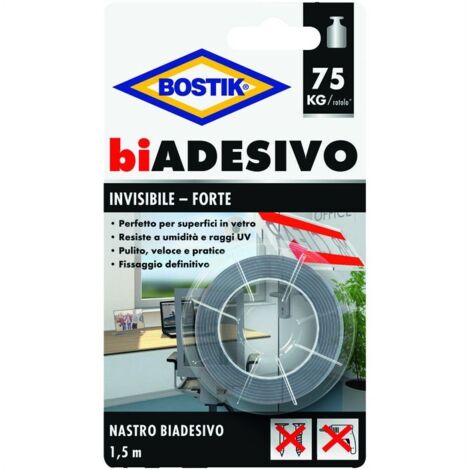 BOSTIK NASTRO BIADESIVO INVISIBILE 19MMX1,5M BLISTER