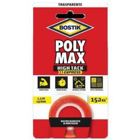 Bostik Poly Max Biadesivo High Tack Express TRASP. 1,5MTX19 MM. 150KG