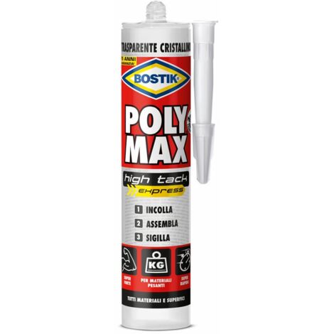 BOSTIK POLYMAX HIGH TACK CARTUCCIA CRISTAL GR.300  PZ 1,0