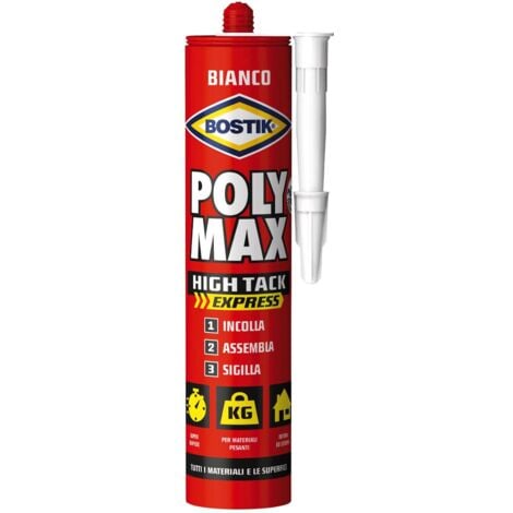 Bostik Polymax Poly Max High Tack Express Colla montaggio universale - cartuccia da 425 g – BIANCO