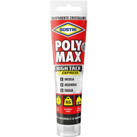 Bostik Polymax Poly Max High Tack Express Colla montaggio universale - tubetto da 125 g – TRASPARENTE