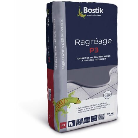 Bostik – Ragréage carrelage intérieur 25kg – Épaisseur 3 à 10mm – Pour supports neufs et anciens – Passage régulier couloir, séjour, salle de bain
