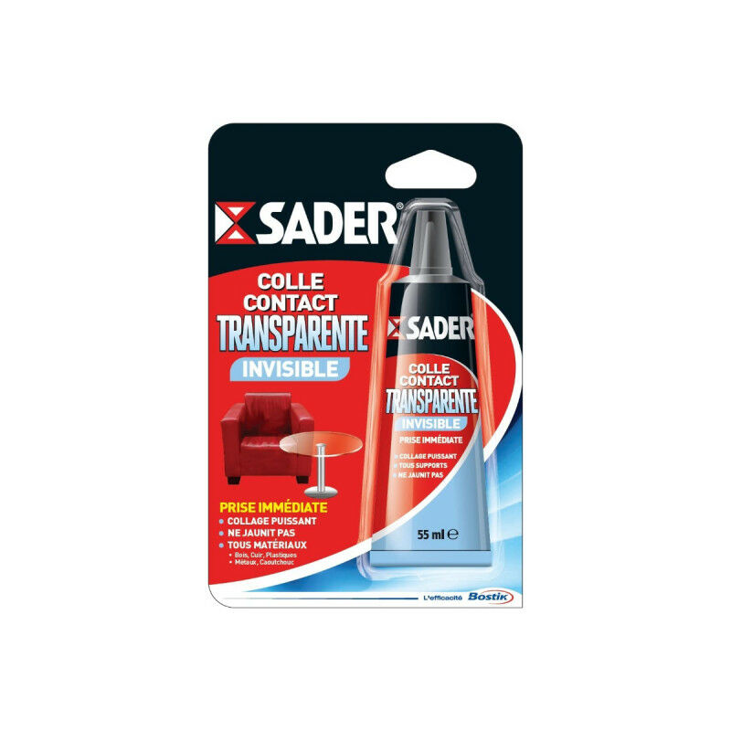 Neoprene contact gel glue - Invisible - Immediate setting - 55ml - Sader