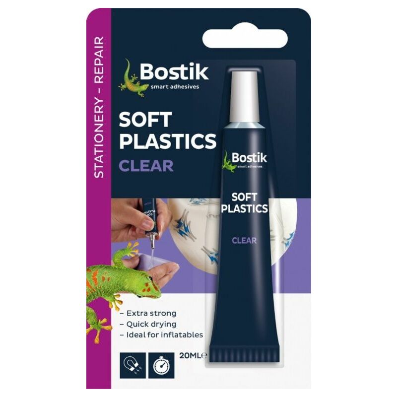Bostik Soft Plastics Clear Adhesive 20ml Blister - 30803650