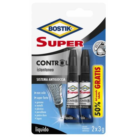 BOSTIK SUPER CONTROL ISTANTANEO 2X3 G BLISTER - 24 pezzi