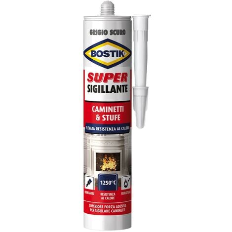 Bostik Super Sigillante Caminetti e Stufe - Grigio  Sigillante Caminetti 530g