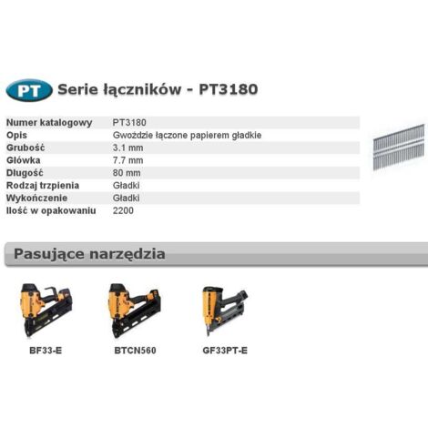 Bostitch gwoździe pt 33` 3,1 x 80mm 2200 szt.