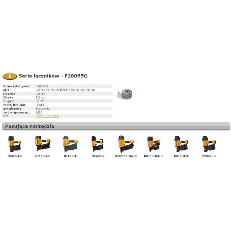 CLOUS BOSTITCH F 2,80 x 65mm 7500 pcs. F28065Q