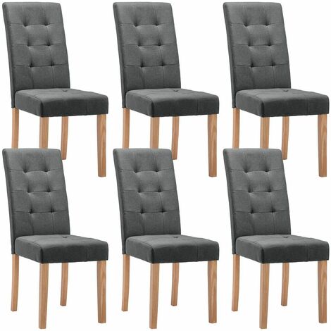 Lot de 6 chaises LF Lot de 6 chaises Roxie tissu gris Pas Cher