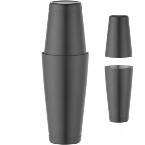 Boston Shaker 2-teilig für Drinks und Cocktails Tin on Tin 0,8 l - schwarz