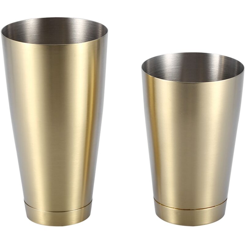 Boston Shaker, 750ml + 600ml Shaker à Cocktail en Acier Inoxydable Poli, Shaker à Cocktail Boston réutilisable pour Cocktails et Autres Boissons,
