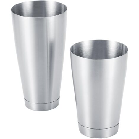 Boston Shaker, Ein Set Shaker Cocktail Boston Shaker Glas Edelstahl robustes und langlebiges Cocktailglas Shaker Bar Haushalts-Küchenwerkzeug für Bar Zuhause und Party(silber)