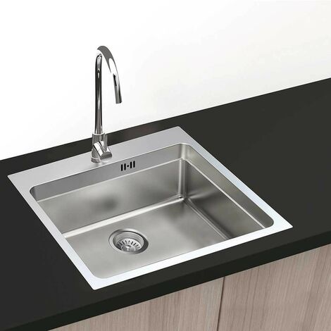 Boston Square Evier à poser 45x50 - 1 cuve - Inox