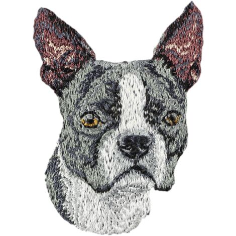 Boston Terrier, Boston Bull Terrier - Patch en forme de chien, patch brodé, décoration unique pour sac à dos par Art-Dog