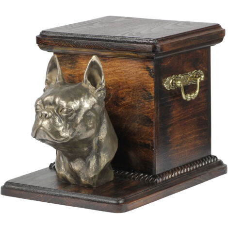 Boston Terrier, Boston Bull Terrier - urne pour cendres de chien avec statuette, urne élégante pour chien, urne unique avec buste de chien par Art-Dog