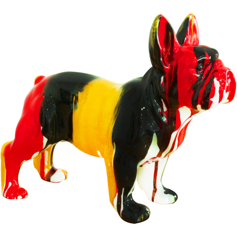 No Brand - Figurine Décorative Chien Boston Terrier Kuatéh en Polyrésine 34x14x27 cm Multicolore