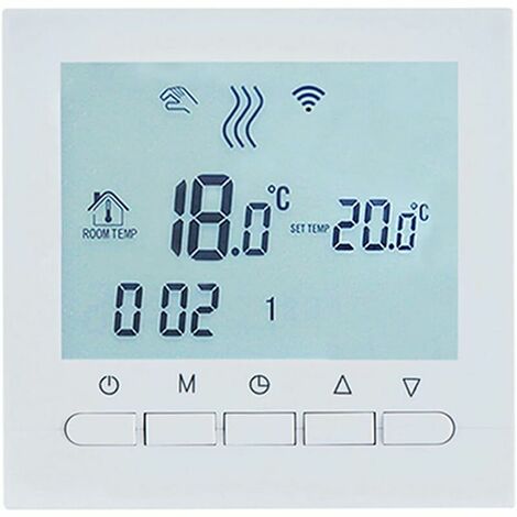 BOT-313 Digital Gas Boiler Thermostat, Adjustable Wireless Programmable Indoor Room Thermostat, with LCD Display and Smartphone App Online Control-Blue
