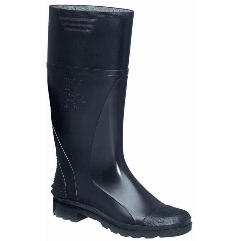 Bota Agua T39 Alta Monocolor Pvc Negro P'Agua