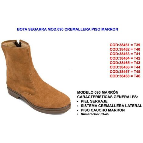 bota canos-segarra mod.090 cremallera piso marron talla 46