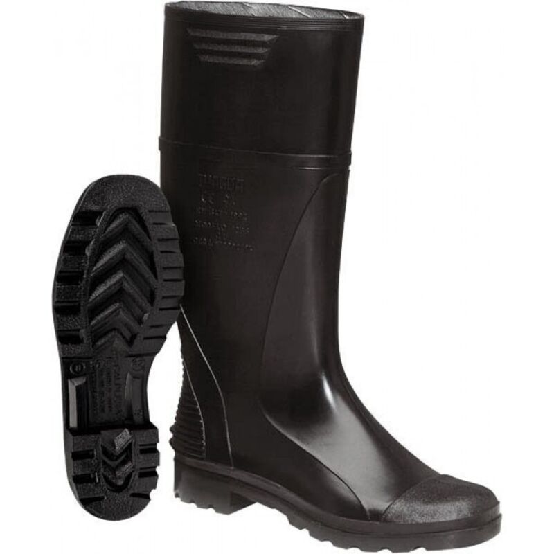 Bota Agua T46 Alta Monocolor Pvc Negro P'Agua