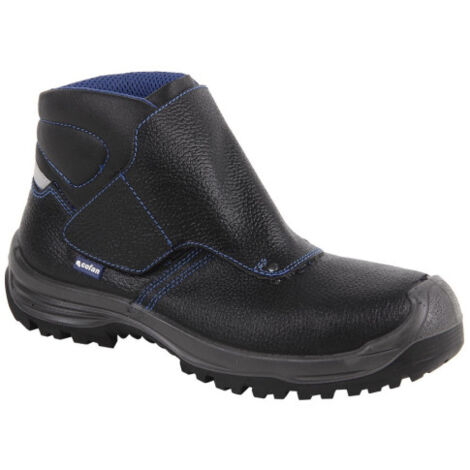 Bota de Piel Seguridad S3 Modelo Urian Color Negro con Cierre de Velcro y Puntera de Carbono Light - Tallas de 36 a 47 42 Negro