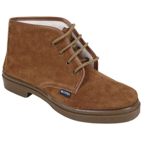 Bota de Serraje Modelo Delta Con Cordones y Suela de Caucho - Talla de 39 a 46 42 Marrón