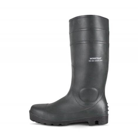 Bota pocera verde con puntera y plantilla de acero WORKTEAM P2201 de caña alta