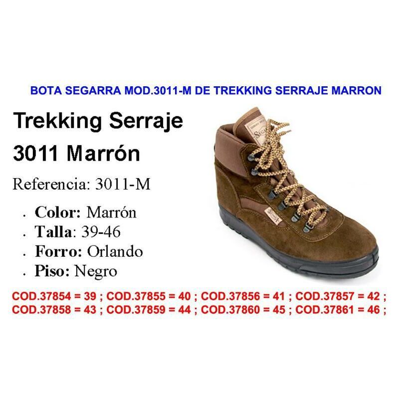 

bota segarra mod.3011-m de trekking serraje marron talla 42 - Mibricotienda