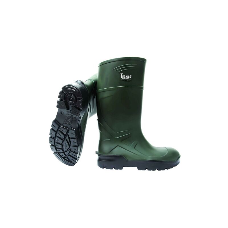 

Bota TECHNO BOOT SEGURIDAD, Agricultura y Ganadería, Suela Antideslizante, Puntera Acero, Económica, Verde, Talla 38