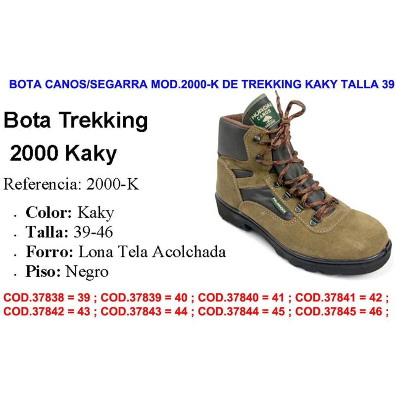 

bota canos-segarra mod.huron 2000-k de trekking kaky talla 46 - Mibricotienda