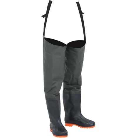 Botas altas de agua de pesca verde oscuro talla 41