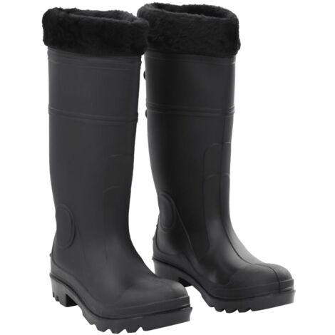 Botas de agua con calcetines extraíbles negro número 39 PVC