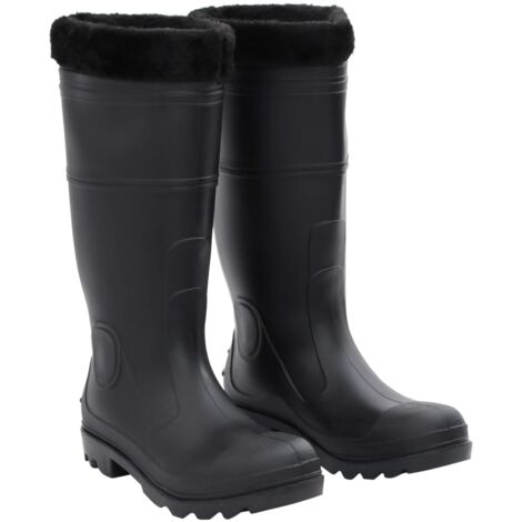 Botas de agua con calcetines extraíbles negro número 41 PVC