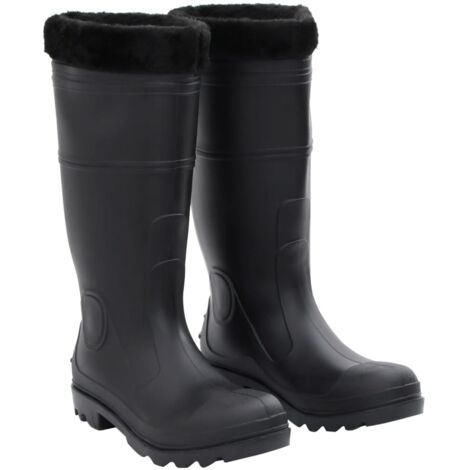 Botas de agua con calcetines extraíbles negro número 42 PVC
