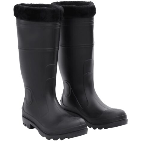Botas de agua con calcetines extraíbles negro número 43 PVC