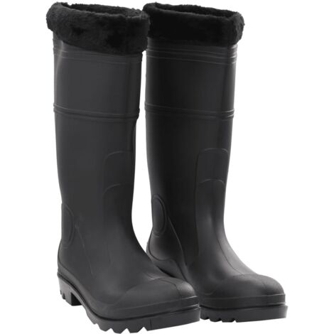 Botas de agua con calcetines extraíbles negro número 44 PVC