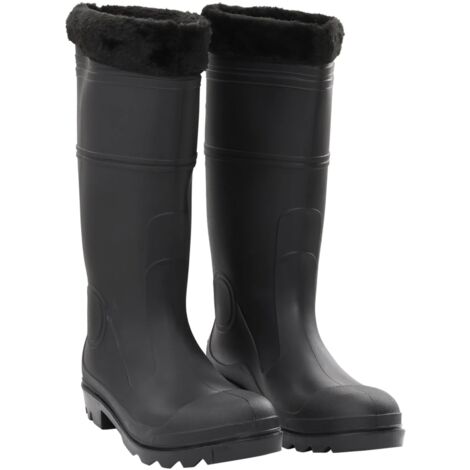 Botas de agua con calcetines extraíbles negro número 45 PVC