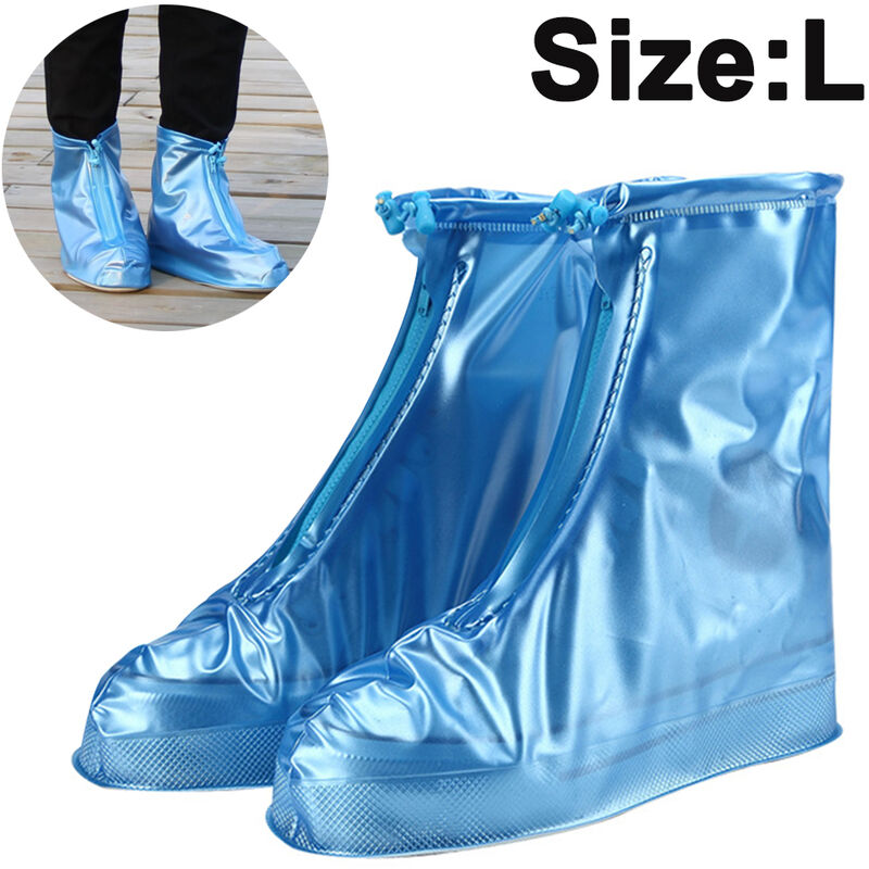 

Botas De Lluvia Reutilizables Cubiertas De Zapatos De Lluvia Antideslizantes Impermeables Cubrezapatillas Plegables Hombres / Mujeres / Niños, azul, L