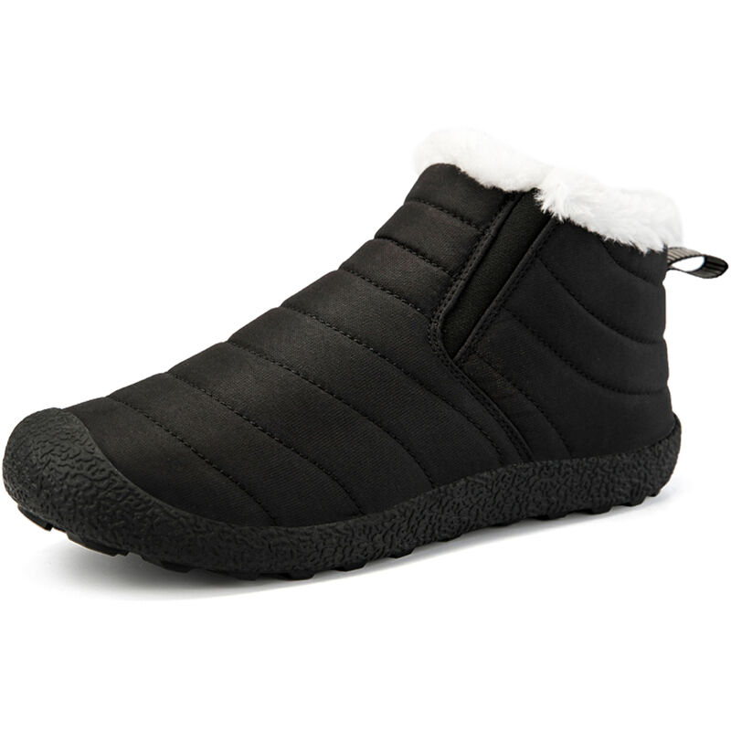 

Botas de nieve calidas Mujeres Hombres Botas de invierno sin cordones Botas de nieve calidas Botines con forro interior calido,Negro, talla 45