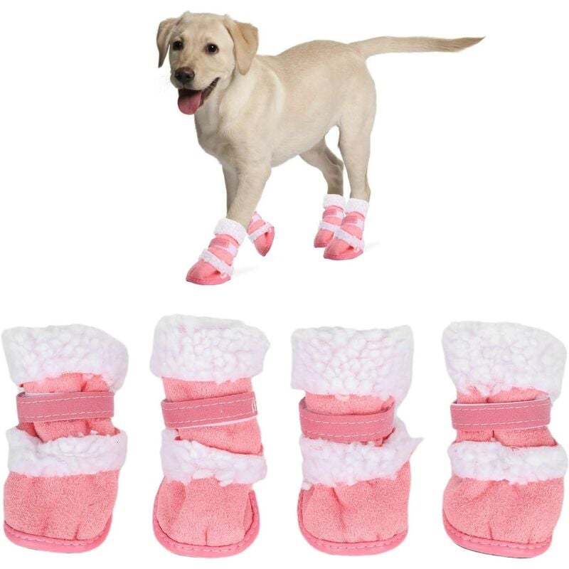 

Botas de nieve para mascotas, protector suave y cálido para patas de perro, zapatos de invierno para pies de perro con cierre de hebilla de gancho