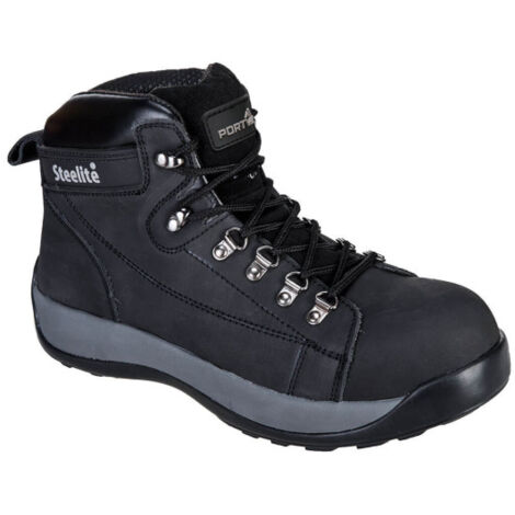 Botas de protección deportiva piel flor Nubuck SB HRO FW31 47 Negro