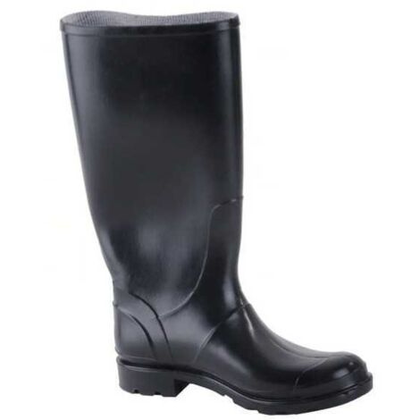 Botas de PVC Daisy de rodilla 38 negras para mujer