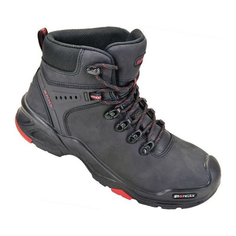 

Baak - Botas de seguridad Brooklyn talla 45 cuero negro / rojo S3 SRC HRO EN20345