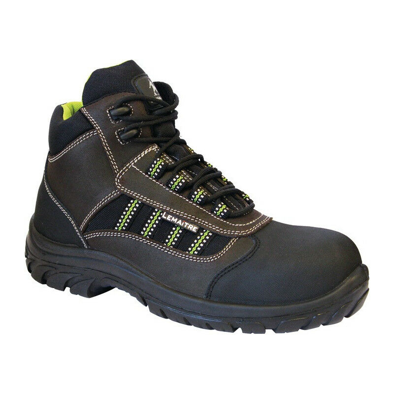 

Lemaitre - Botas de seguridad Danubio talla 48 negro / marrón piel / textil. S3 SRC EN20345