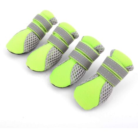 Botas de verano transpirables de malla suave para cachorros y perros pequeños, con protección para las patas, correa reflectante ajustable y suela antideslizante resistente, ideales para caminar y cor