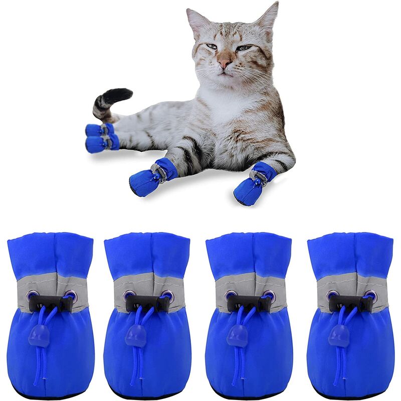 

Botas para perros, protector de patas, zapatos antideslizantes para perros, cómodas botas para perros de suela blanda con correas reflectantes (azul)