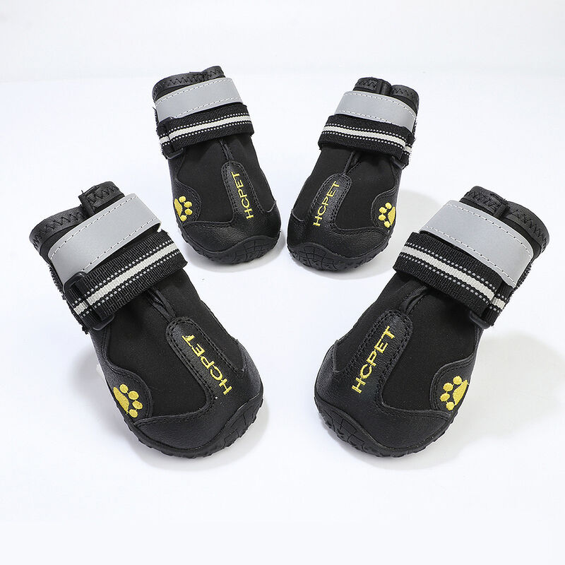 

Botas para perros Zapatos impermeables para perros con correa reflectante Suela antideslizante resistente Negro 4PCS (tamaño 6 * 4, Negro-2)