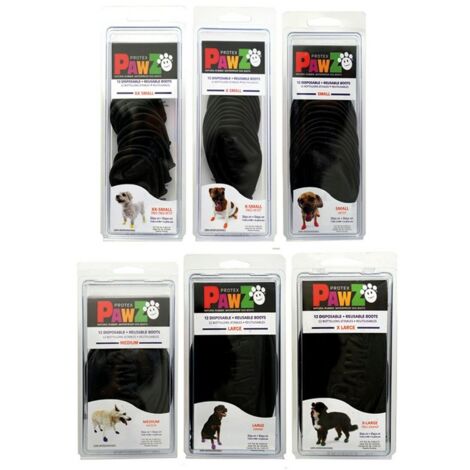 Botas Pawz Perro 12 Unidades Negro Talla S